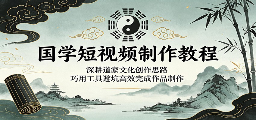 国学短视频制作教程：深耕道家文化创作思路，巧用工具避坑高效完成作品制作-小白项目网