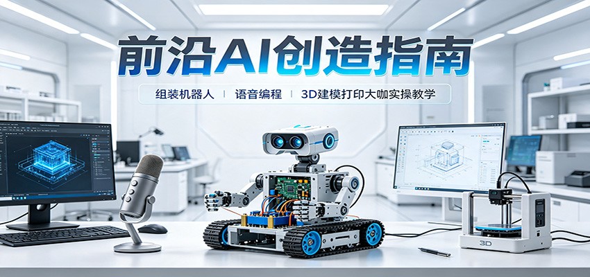 前沿AI创造指南：组装机器人、语音编程、3D建模打印大咖实操教学-小白项目网