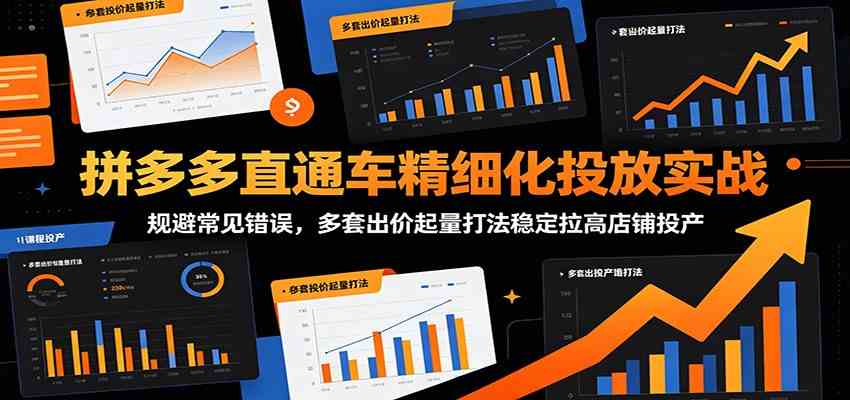 拼多多直通车精细化投放实战：规避常见错误，多套出价起量打法稳定拉高店铺投产-小白项目网