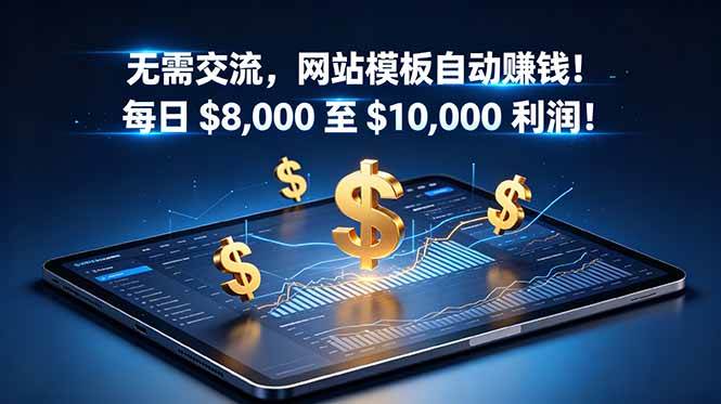 (18854期)无需交流,网站模板自动赚钱!每日 $8,000 至 $10,000 利润!【原创双语字幕】-小白项目网
