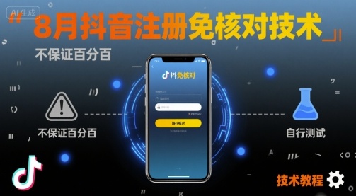 8月抖音注册免核对技术，不保证百分百，自测 - 小白项目网-小白项目网