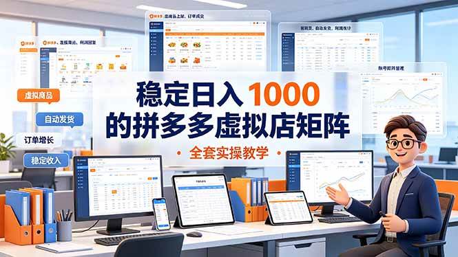 （19253期）稳定日入 1000 的拼多多虚拟店矩阵，全套实操教学-小白项目网