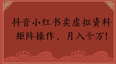 抖音小红书卖虚拟教辅、公务员资料，矩阵操作，月入1W+-小白项目网