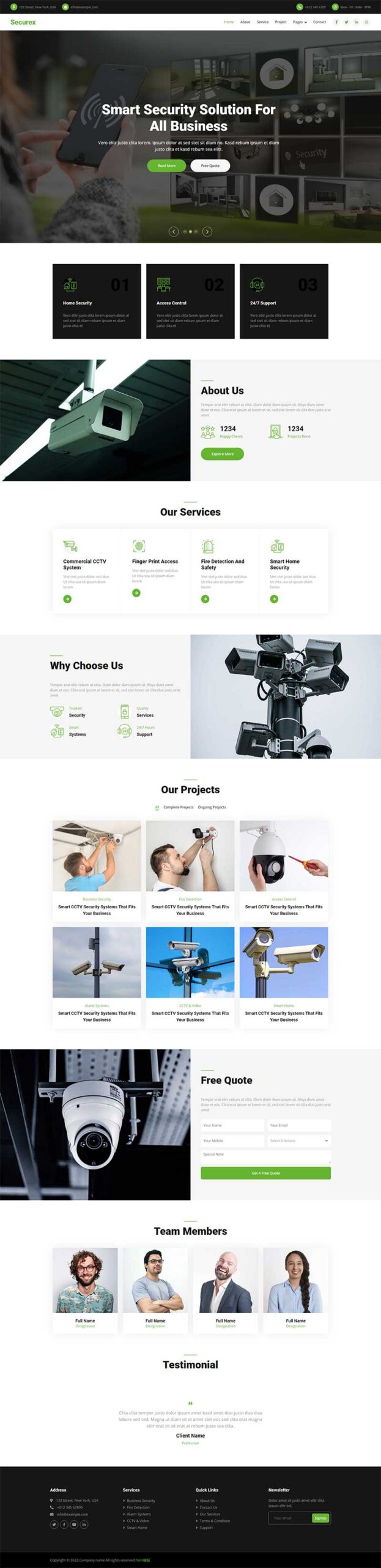 摄像头监控设备企业网站html模板-小白项目网