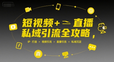 短视频+直播私域引流全攻略，IP打造 +视频引流 +直播引流 +私域沉淀-小白项目网