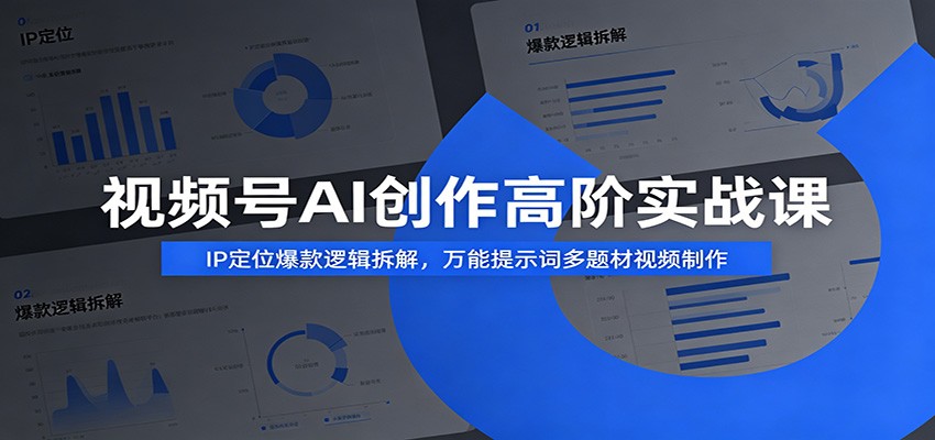 视频号AI创作高阶实战课：IP定位爆款逻辑拆解，万能提示词多题材视频制作-小白项目网