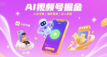 AI视频号掘金 小白可做 操作简单 日入多张-小白项目网
