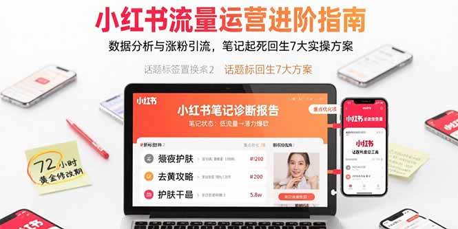（15827期）小红书流量运营进阶指南，数据分析与涨粉引流，笔记起死回生7大实操方案 - 小白项目网-小白项目网