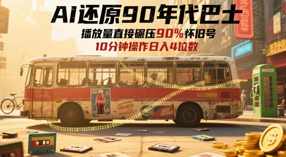 AI还原90年代巴士，一帧就让70后泪崩，播放量直接碾压90%怀旧号，每天操作十分钟，日入四位数 - 小白项目网-小白项目网