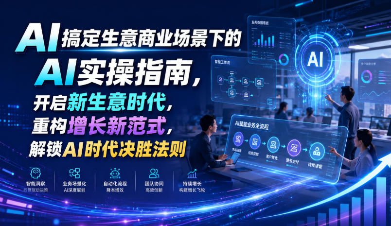 AI搞定生意商业场景下的AI实操指南，开启新生意时代，重构增长新范式，解锁AI时代决胜法则【文档】-小白项目网