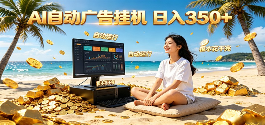 AI自动广告挂机 日入350+ 真正做到躺赚式变现,根本花不完!-小白项目网
