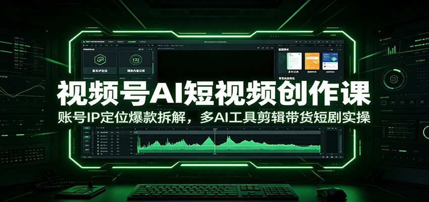 视频号AI短视频创作课：账号IP定位爆款拆解，多AI工具剪辑带货短剧实操-小白项目网