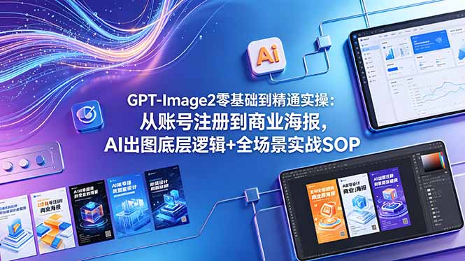 GPT-Image2零基础到精通实操:从账号注册到商业海报,AI出图底层逻辑+全场景实战SOP-小白项目网