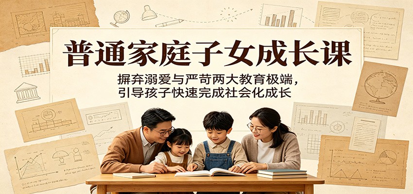 普通家庭子女成长课:摒弃溺爱与严苛两大教育极端,引导孩子快速完成社会化成长-小白项目网