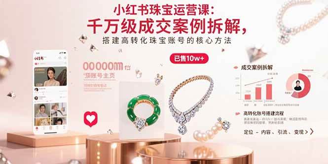 （15742期）小红书珠宝运营课：千万级成交案例拆解，搭建高转化珠宝账号的核心方法-小白项目网