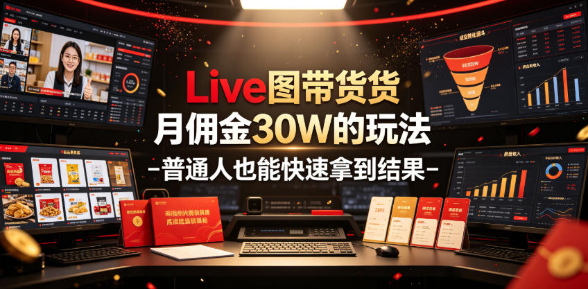 Live图带货月佣金30W的玩法-普通人也能快速拿到结果-小白项目网