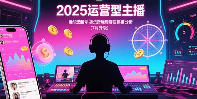 （15508期）2025运营型主播：自然流起号，微付费投放技巧，罗盘数据深度解析(7月更新)-小白项目网