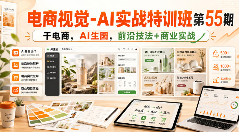 电商视觉-AI实战特训班第55期,干电商,AI生图,前沿技法+商业实战 电商视觉-AI实战特训班第55期,干电商,AI生图,前沿技法+商业实战