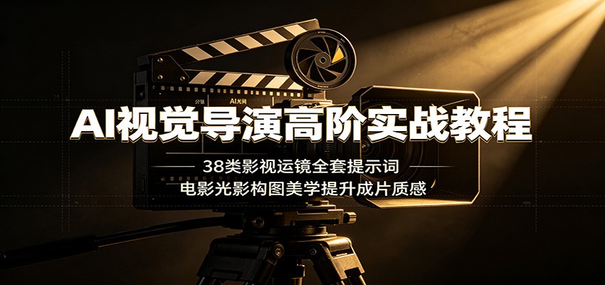 AI视觉导演高阶实战教程：38类影视运镜全套提示词，电影光影构图美学提升成片质感-小白项目网