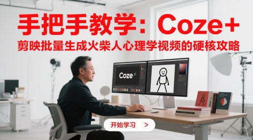手把手教学：Coze + 剪映批量生成火柴人心理学视频的硬核攻略-小白项目网