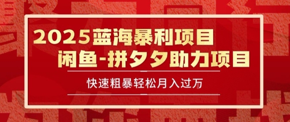 2025 最新闲鱼蓝海暴利项目 快速粗暴让你月入过1W不是梦，保姆级教程【揭秘】-小白项目网