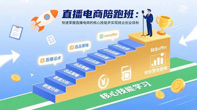 （15900期）直播电商陪跑班：快速掌握直播电商的核心技能并实现就业/创业目标 - 小白项目网-小白项目网