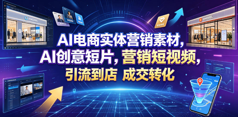 AI电商实体营销素材，AI创意短片，高效打造营销短视频，轻松引流到店，稳定提升门店客流与成交转化-小白项目网