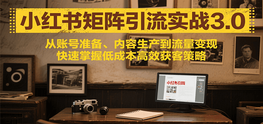 小红书矩阵引流3.0，从账号准备、内容生产到流量变现，快速掌握低成本高效获客策略-小白项目网