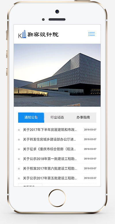 设计院机关单位网站模板-小白项目网