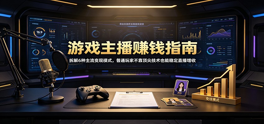 游戏主播赚钱指南：拆解6种主流变现模式，普通玩家不靠顶尖技术也能稳定直播增收-小白项目网