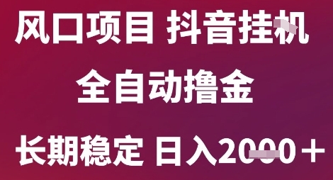 风口项目，六月最新玩法抖音无人挂G，全自动撸金，长期稳定 日入2k+【揭秘】-小白项目网