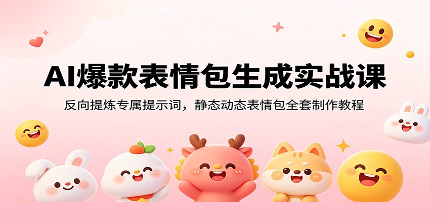 AI爆款表情包生成实战课:反向提炼专属提示词,静态动态表情包全套制作教程-小白项目网