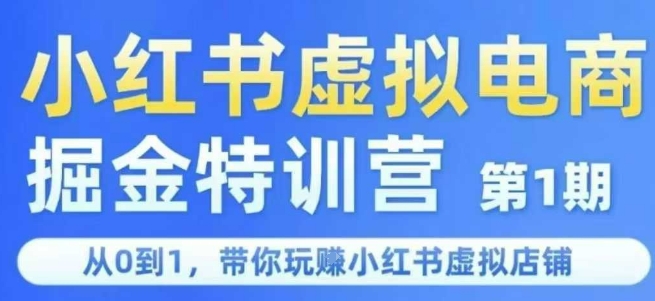 小红书虚拟电商掘金特训营第1期，从0到1，带你玩转小红书虚拟店铺-小白项目网