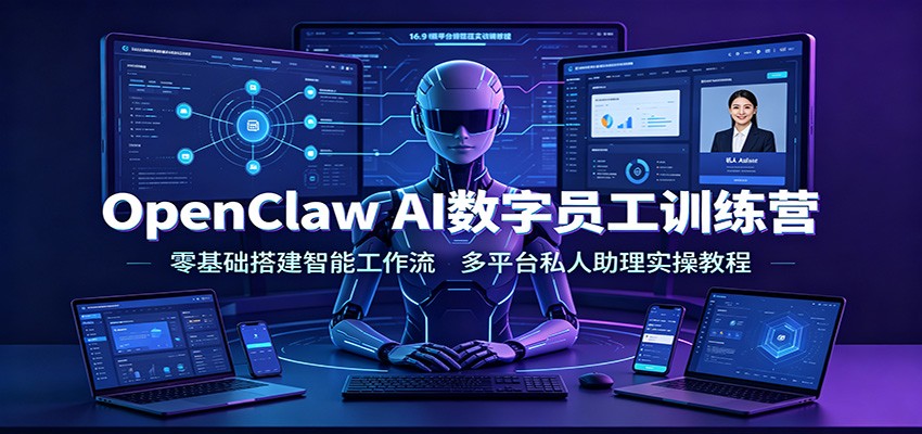 OpenClaw AI数字员工训练营：零基础搭建智能工作流，多平台私人助理实操教程-小白项目网