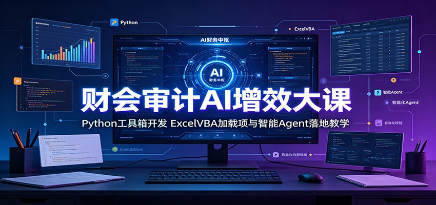 财会审计AI增效大课：Python工具箱开发，ExcelVBA加载项与智能Agent落地教学-小白项目网