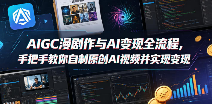 AIGC漫剧创作与AI变现全流程，手把手教你自制原创AI视频并实现变现-小白项目网