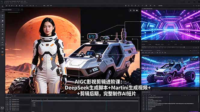 AIGC影视剪辑进阶课：DeepSeek生成脚本+Martini生成视频+剪辑后期，完整制作AI短片-小白项目网