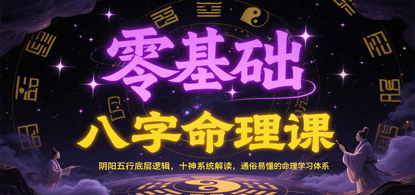 零基础八字命理课：阴阳五行底层逻辑，十神系统解读，通俗易懂的命理学习体系-小白项目网