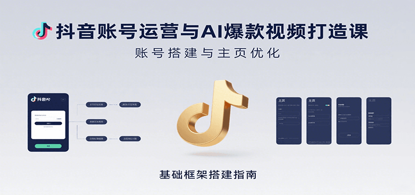 抖音账号运营与AI爆款视频打造课：含账号搭建、运营及多种AI特效视频制作方法 - 小白项目网-小白项目网