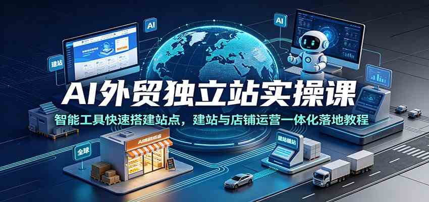 AI外贸独立站实操课:智能工具快速搭建站点,建站与店铺运营一体化落地教程-小白项目网