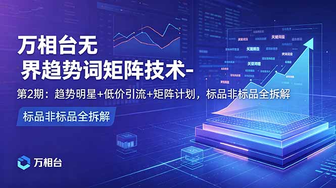 万相台无界趋势词矩阵技术-第2期:趋势明星+低价引流+矩阵计划,标品非标品全拆解-小白项目网