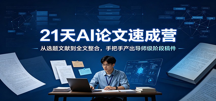 21天AI论文速成营：从选题文献到全文整合，手把手产出导师级阶段稿件-小白项目网