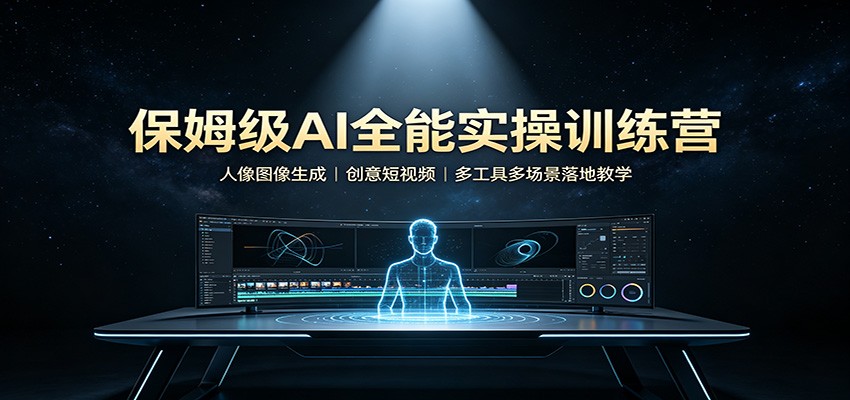 保姆级AI全能实操训练营：人像图像生成，创意短视频，多工具多场景落地教学-小白项目网