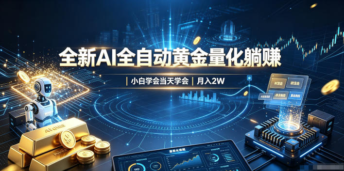 全新AI全自动黄金量化躺賺：小白学会当天学会，月入2W！【揭秘】-小白项目网