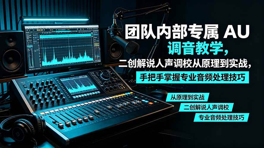 （19517期）某大佬团队内部专属 AU 调音教学，二创解说人声调校从原理到实战，手把手掌握专业音频处理技巧-小白项目网