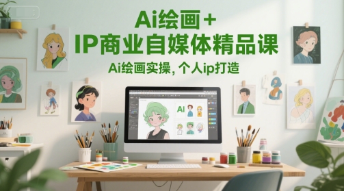 Ai绘画+IP商业自媒体精品课，Ai绘画实操，个人ip打造-小白项目网