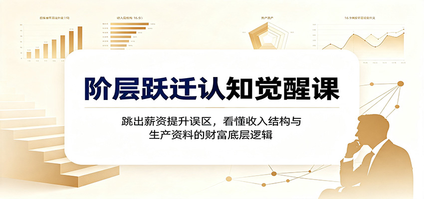 阶层跃迁认知觉醒课：跳出薪资提升误区，看懂收入结构与生产资料的财富底层逻辑-小白项目网
