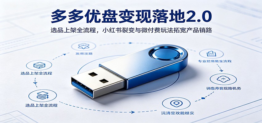 多多优盘变现落地2.0：选品上架全流程，小红书裂变与微付费玩法拓宽产品销路-小白项目网