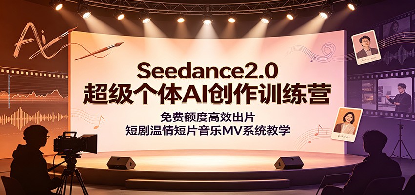 Seedance2.0超级个体AI创作训练营:免费额度高效出片,短剧温情短片音乐MV系统教学-小白项目网