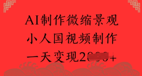 AI制作微缩景观 小人国视频制作 一天变现多张 - 小白项目网-小白项目网